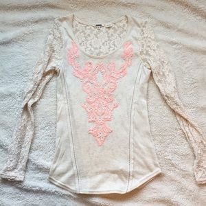 Miss Me Lace and Embellished Medium Top